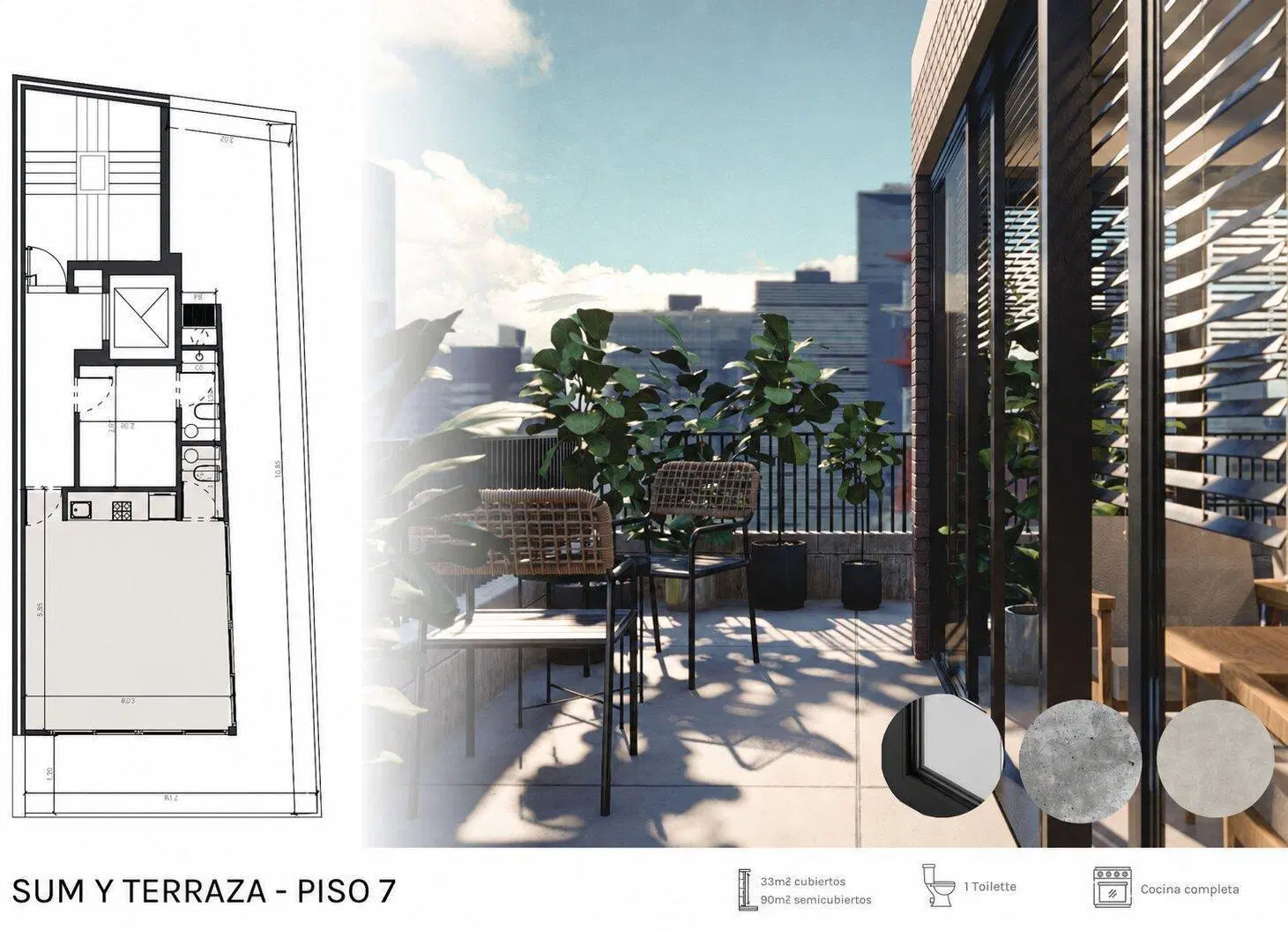 Departamentos 2 y 3 ambientes en construcción en Monte Castro 5
