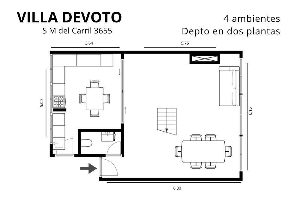 Foto de Departamento tipo Duplex de 4 ambientes al contrafrente sobre avenida, imagen 2