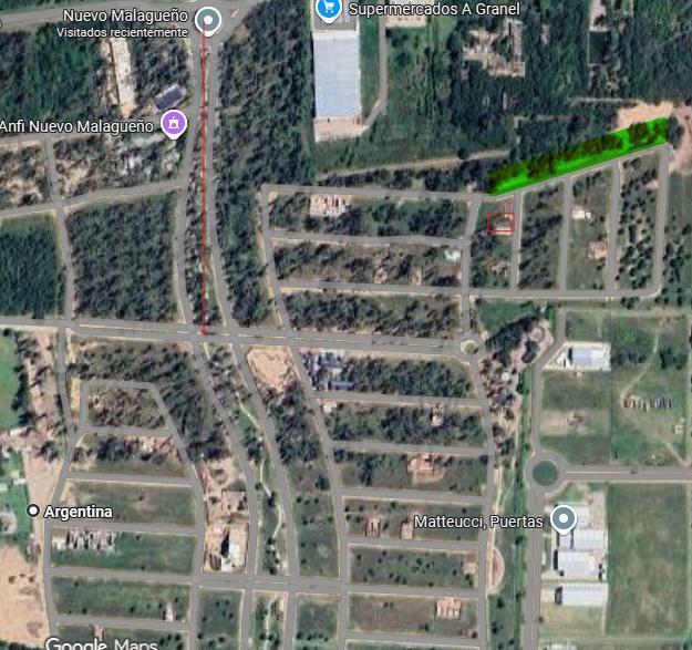Terreno en NUEVO MALAGUEÑO FONDO NORTE . Residencial 250m2
