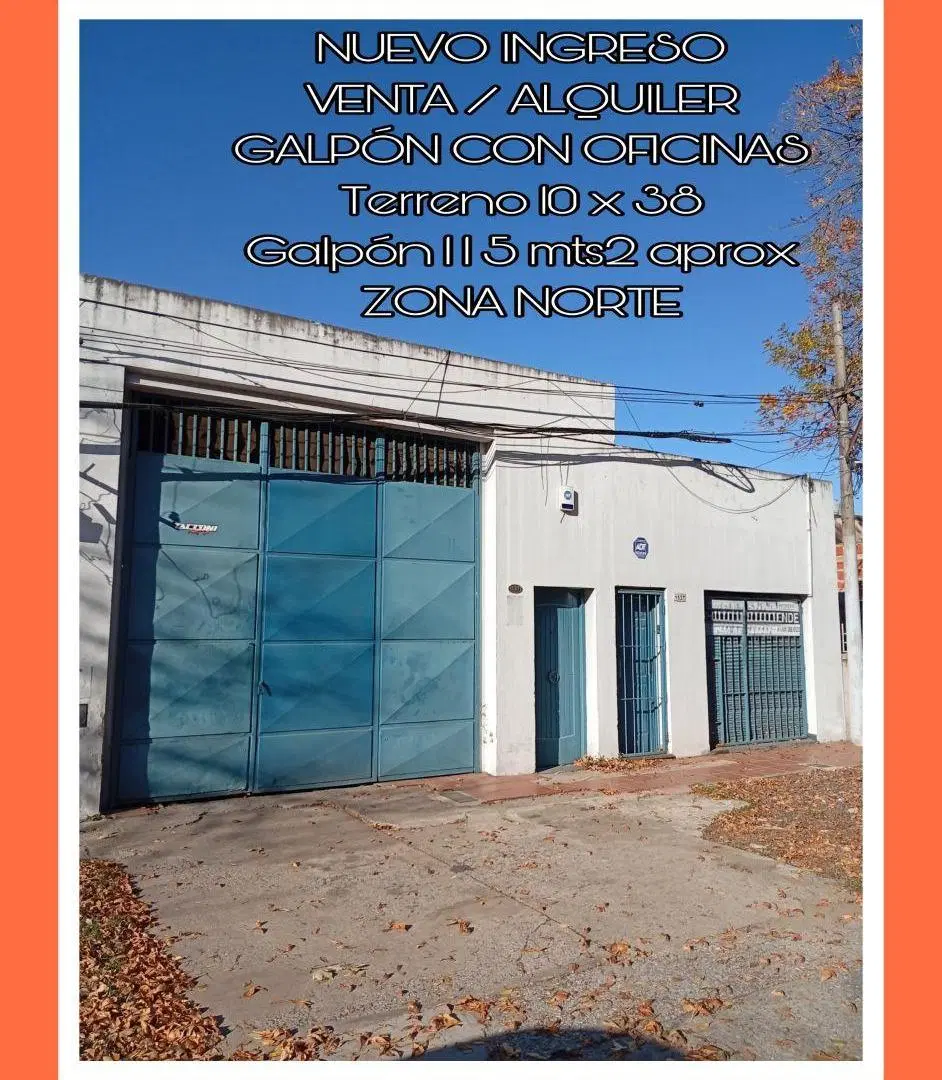 Venta Galpón con oficinas. Lote 10 x 38 aprox. Construidos 240 mts2 aprox. Zona norte Rosario 2
