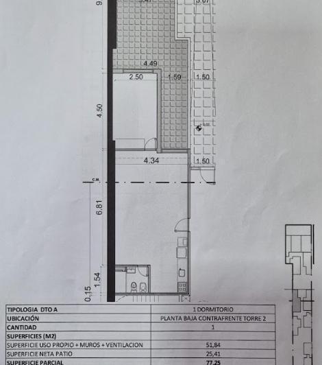 Departamento PB con patio 1 Dormitorio a estrenar en Centro Rosario