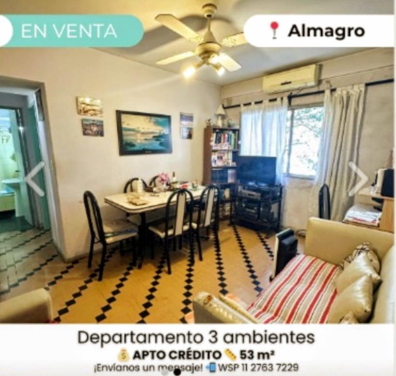 Departamento 3 Ambientes Almagro 4