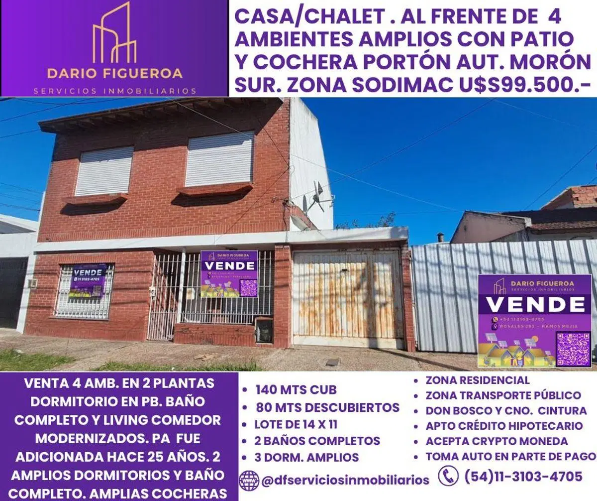 Casa en venta en Morón de 4amb con cocheras 2