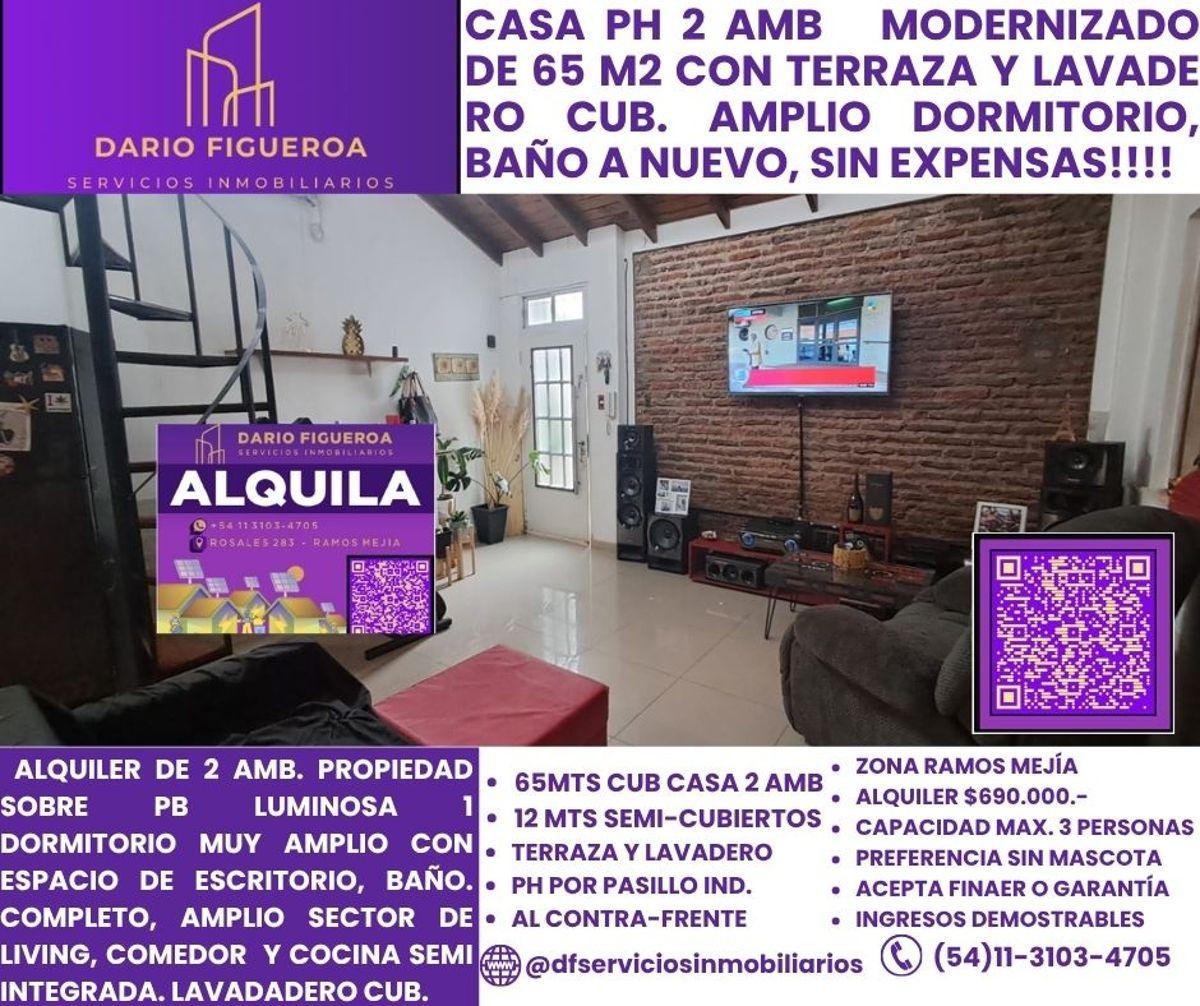 Foto de PH 2 AMB EN ALQUILER RAMOS MEJIA REMODELADO A NUEVO CON TERRAZA, imagen 3