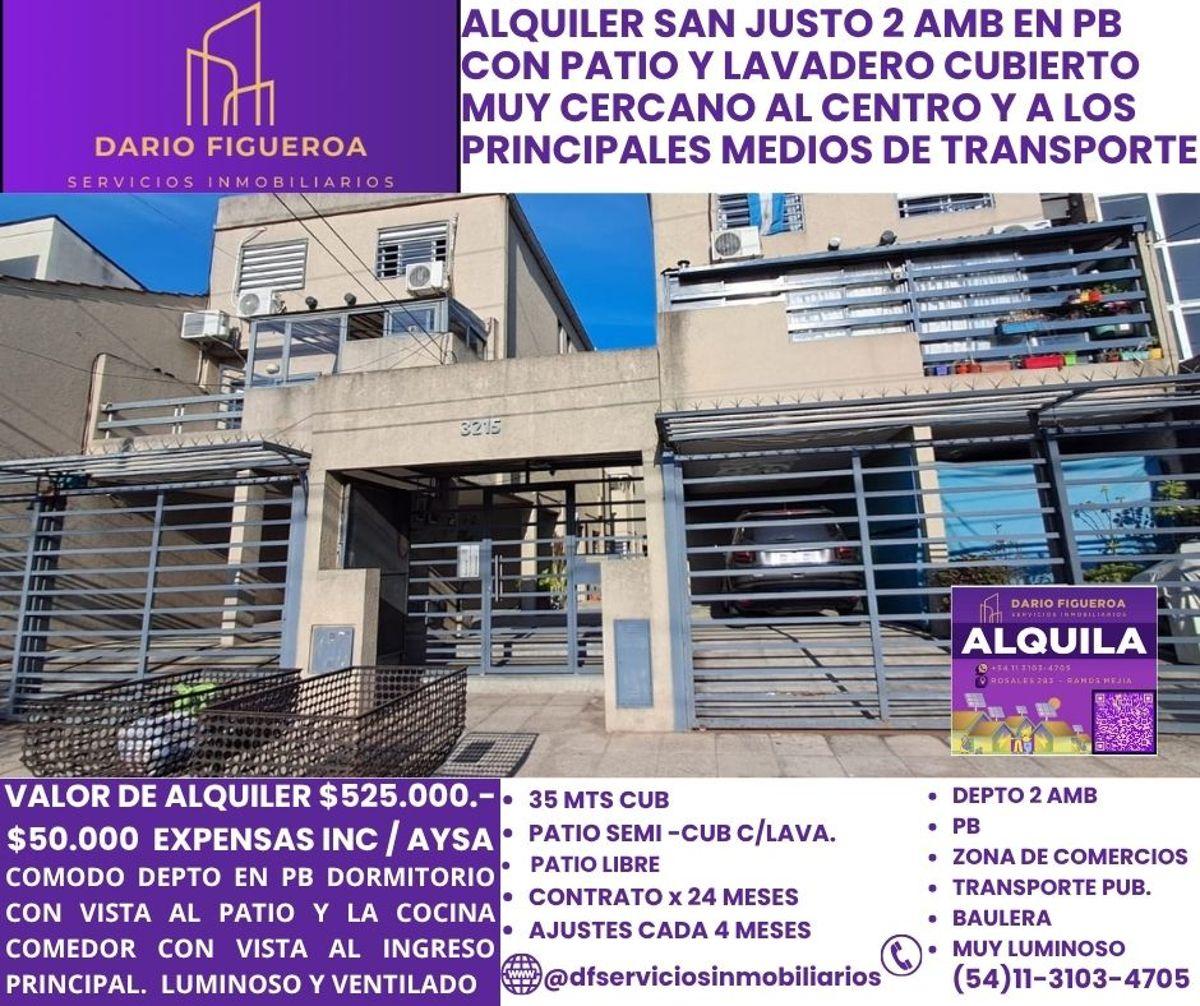 Foto de Departamento en alquiler con patio San Justo, imagen 1
