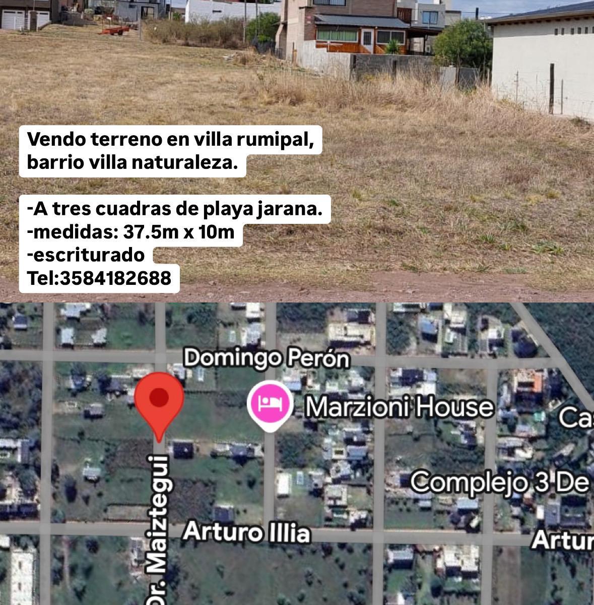 Terreno en Villa Rumipal, en Barrio Villa Naturaleza 4