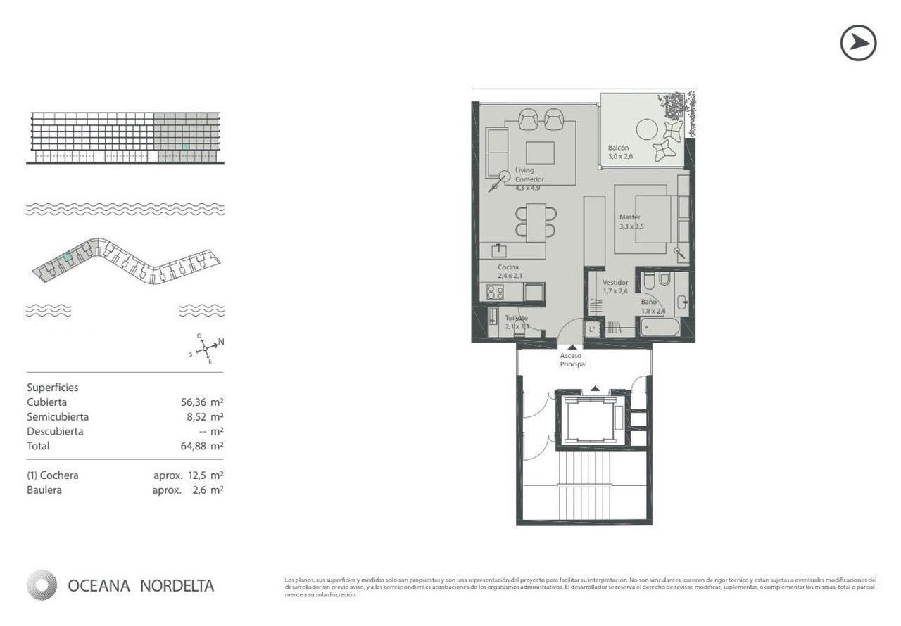 VENTA DEPARTAMENTO 2 AMBIENTES OCEANA NORDELTA