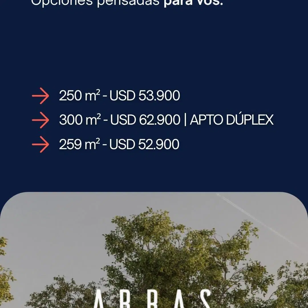 Lotes en Venta en Abras de Manantiales Opciones Desde 250m y Opción Apto Dúplex 2
