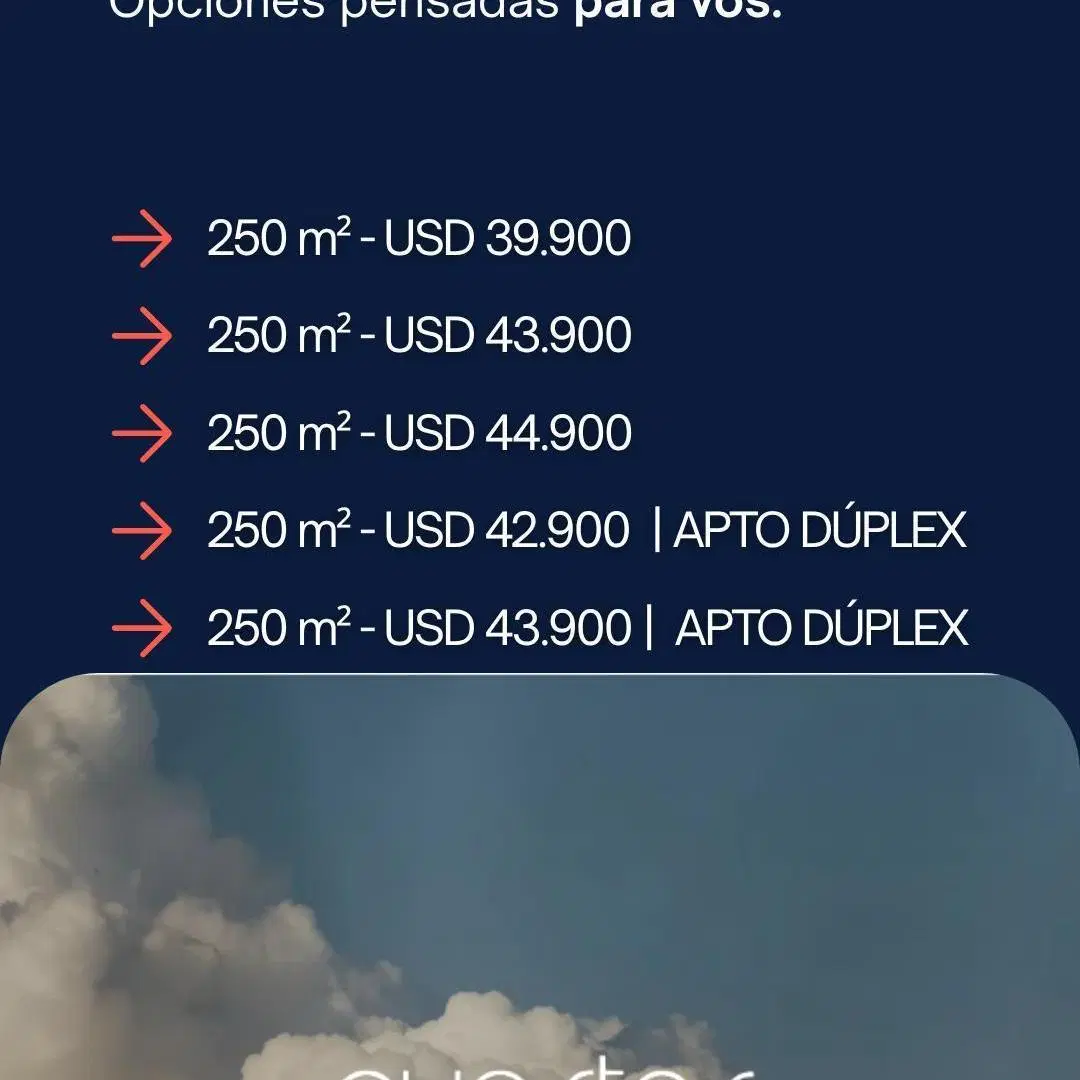 Oportunidades en Cuestas de Manantiales  Lotes de 250m y Opciones Apto Dúplex al Mejor Precio 2
