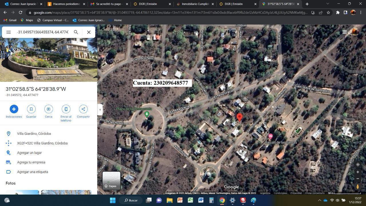 Foto de Lote de Terreno en Venta 366m2 - Villa Giardino - Córdoba, imagen 3