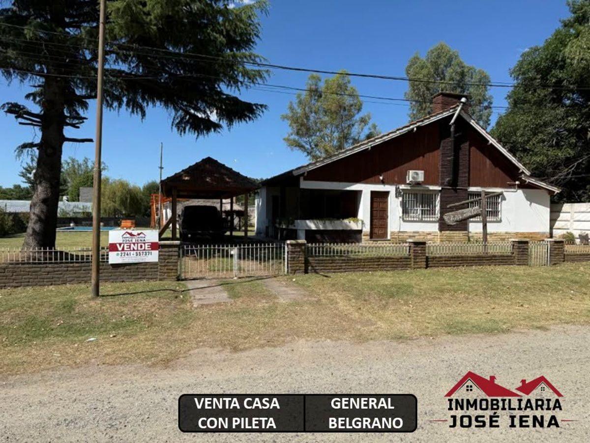 Casa 3 dorm. Con Pileta, Quincho, Galpón y Taller. - General Belgrano. En Calle 64 e/ 141 y 143