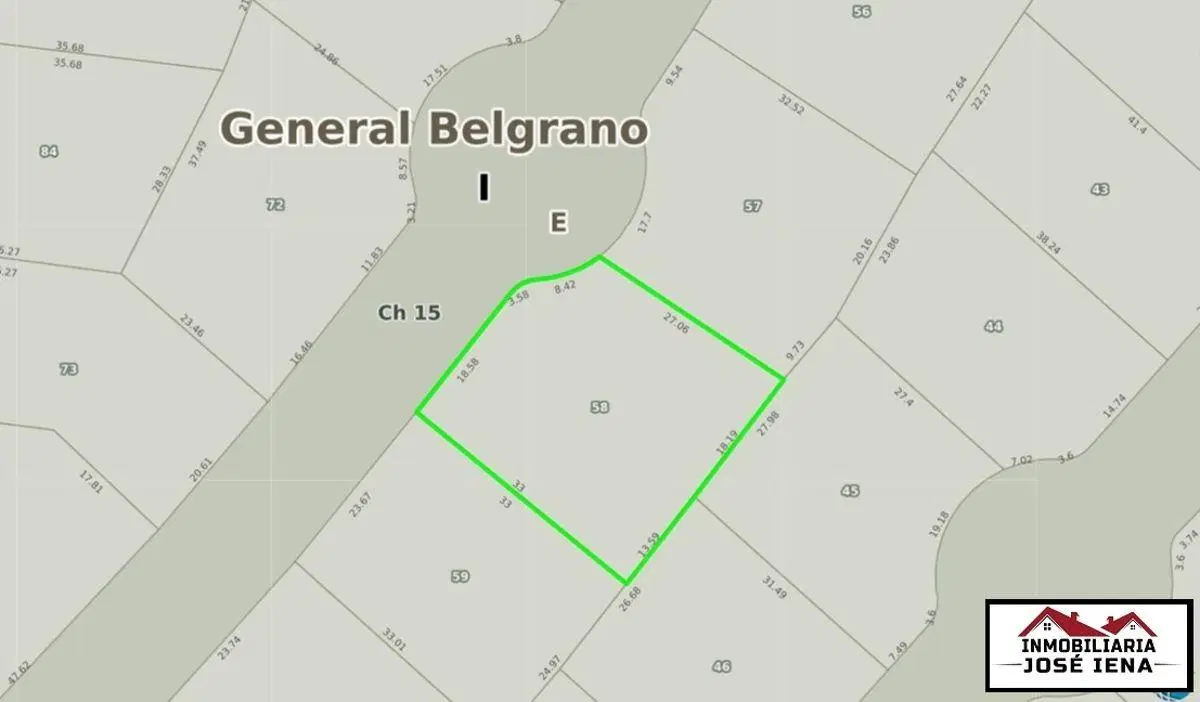 Lote de 959 m2. -Barrio Cerrado “Leufu Kiñe”, Termas del Salado – General Belgrano. Parcela 58 1