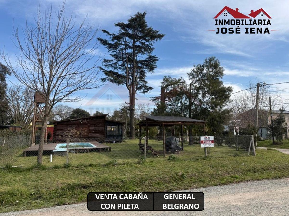 Cabaña de palo redondo con Pileta. - Calle Las Tropas esquina 60, Barrio Parque – General B