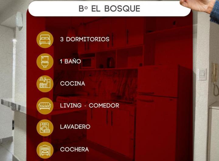 Departamento en alquiler bº el bosque con cochera y patio 1