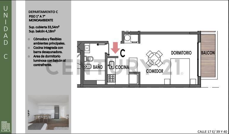 Foto de DEPARTAMENTO EN VENTA EN LA PLATA MONOAMBIENTE EN OBRA AVANZADA, imagen 5