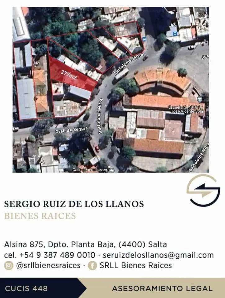 Terreno en  VENTA PARA DEMOLER MACROCENTRO SALTA INVERSION 3