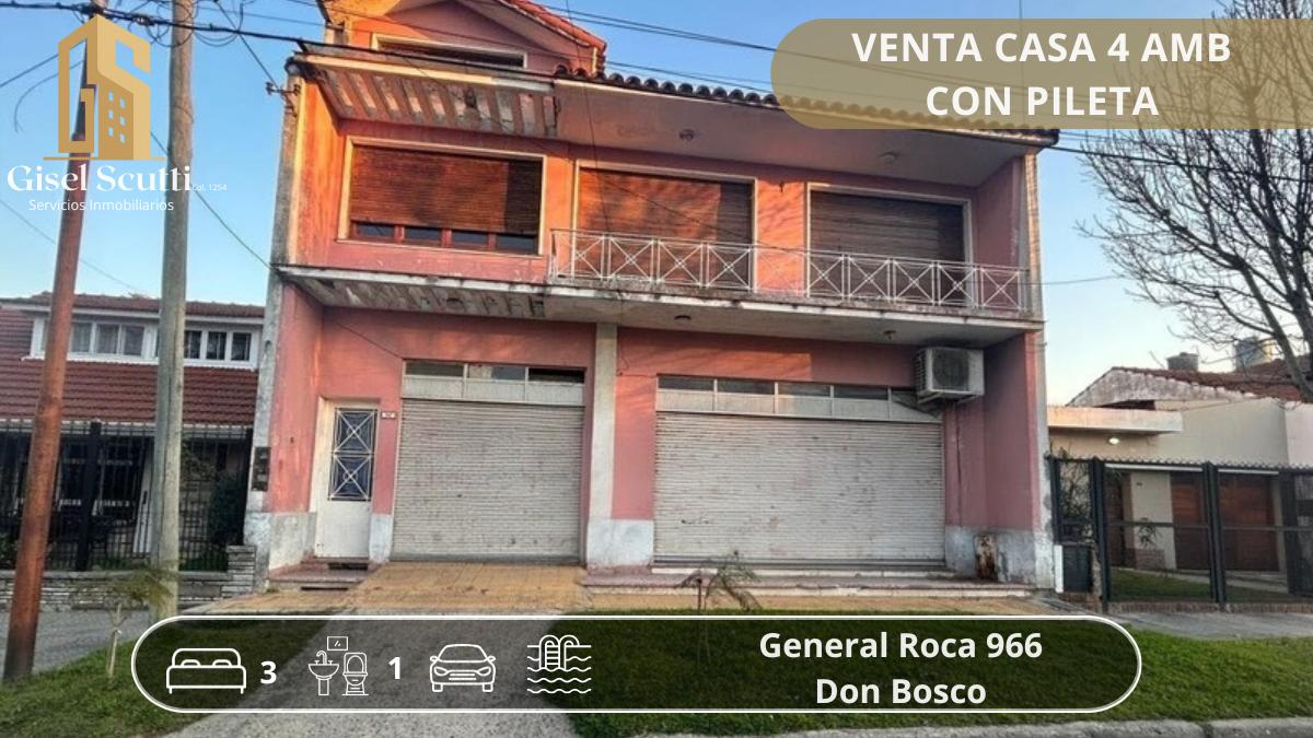 VENTA CASA 4 AMBIENTES CON PILETA DON BOSCO