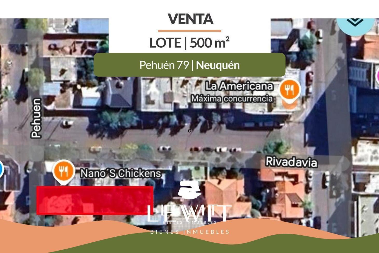 VENTA LOTE APTO DESARROLLO 500 m² EN PEHUEN 79 NEUQUEN