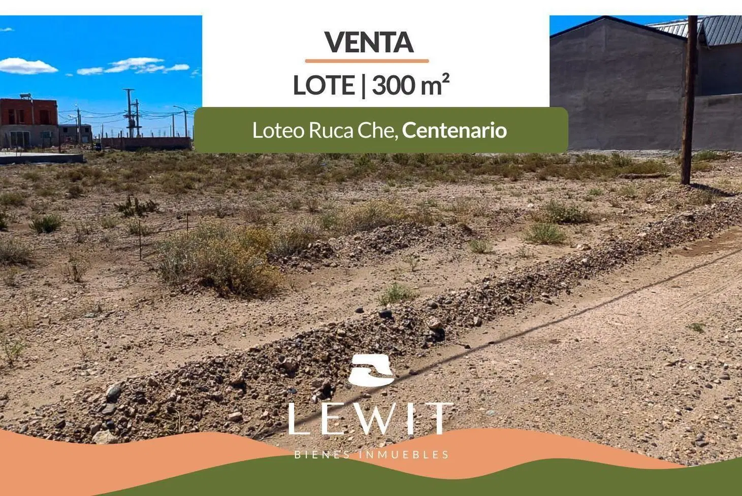 Venta terreno | lote 300 m² | Loteo Ruca Che | Centenario | con escritura 3