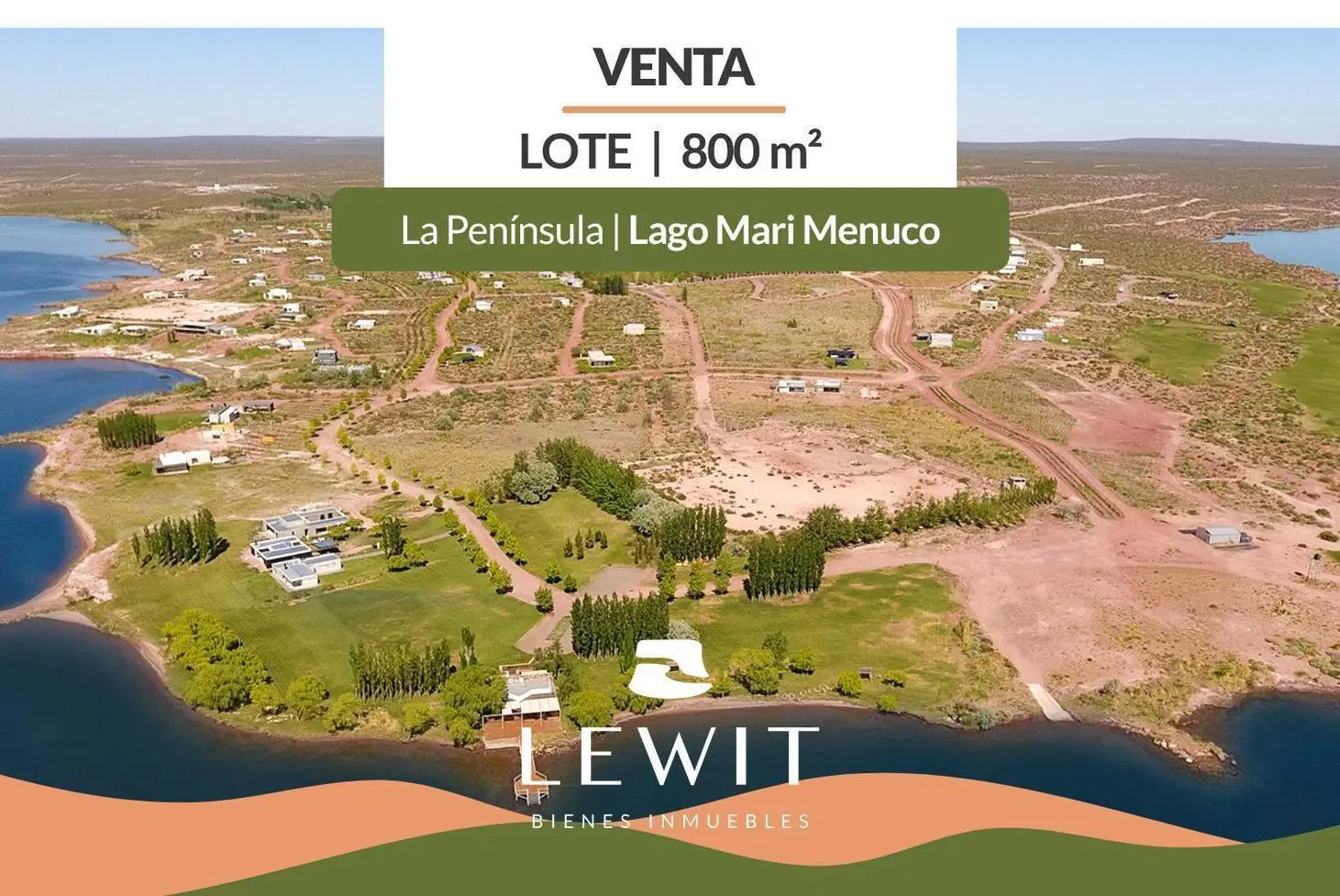Venta terreno | 808 m² | Lago Mari Menuco | B. La Península 3