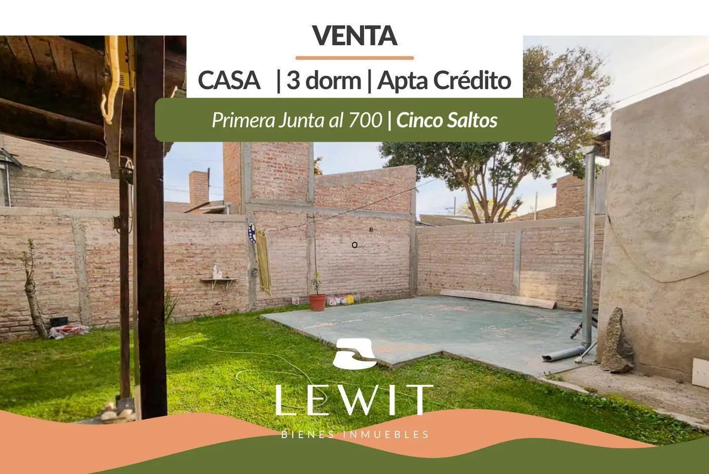 Venta Casa 3 Dormitorios| 1° Junta al 700| Cinco Saltos| Apto Credito 3