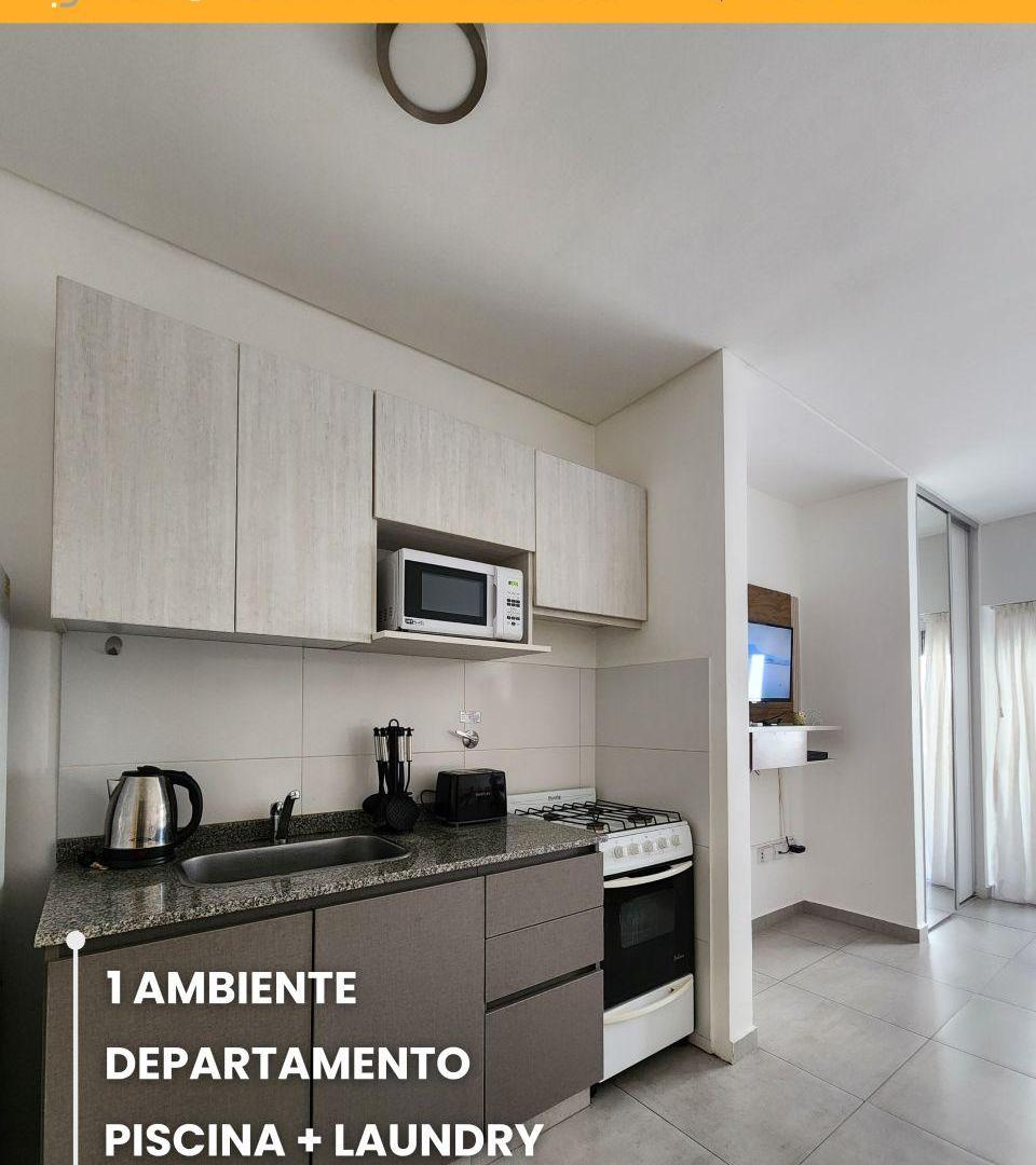 Alquiler temporario monoambiente Palermo Amoblado y equipado Pileta-Laundry-Parrilla
