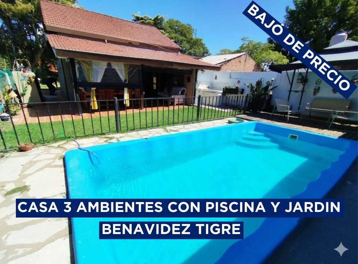 CASA 3 AMBIENTES EN VENTA BENAVIDEZ TIGRE GBA NORTE CON PISCINA JARDIN GALERIA OPORTUNIDAD 3