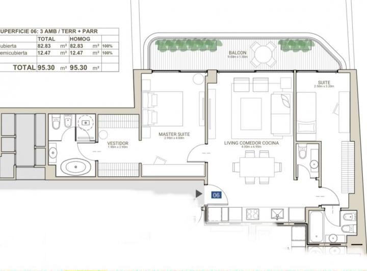 Departamento en venta 3 ambientes en Caballito Sur Donna Gioia AZCUY