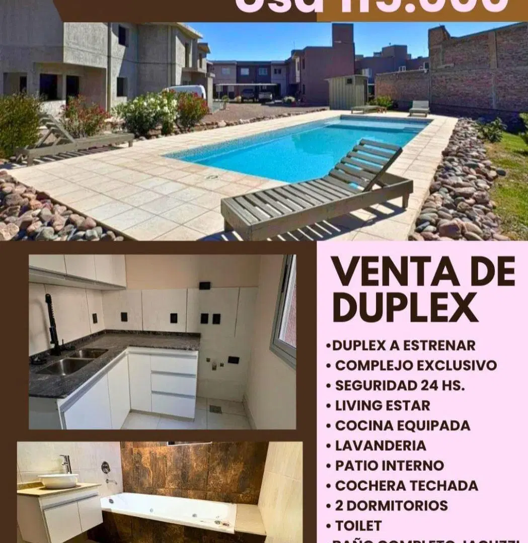 VENTA DE PRESTIGIOSO DUPLEX, COMPLEJO PRIVADO. RODEO DE LA CRUZ-MENDOZA 1