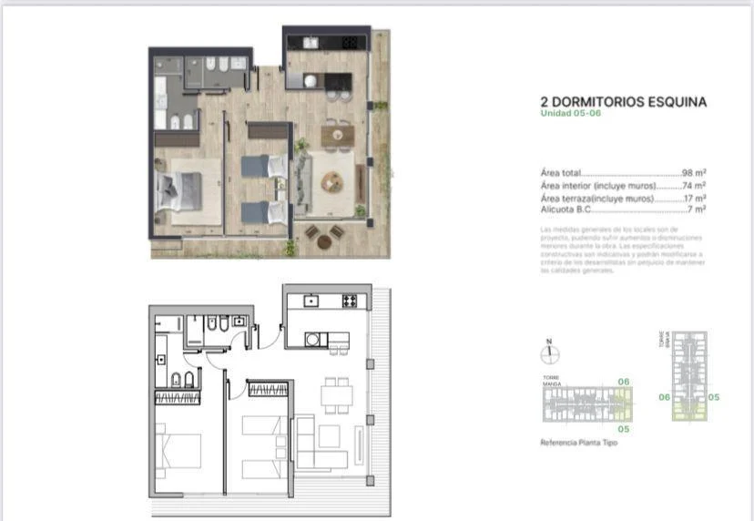 VENTA DEPTO 2 DORM TORRE DEL ESTE PDE
