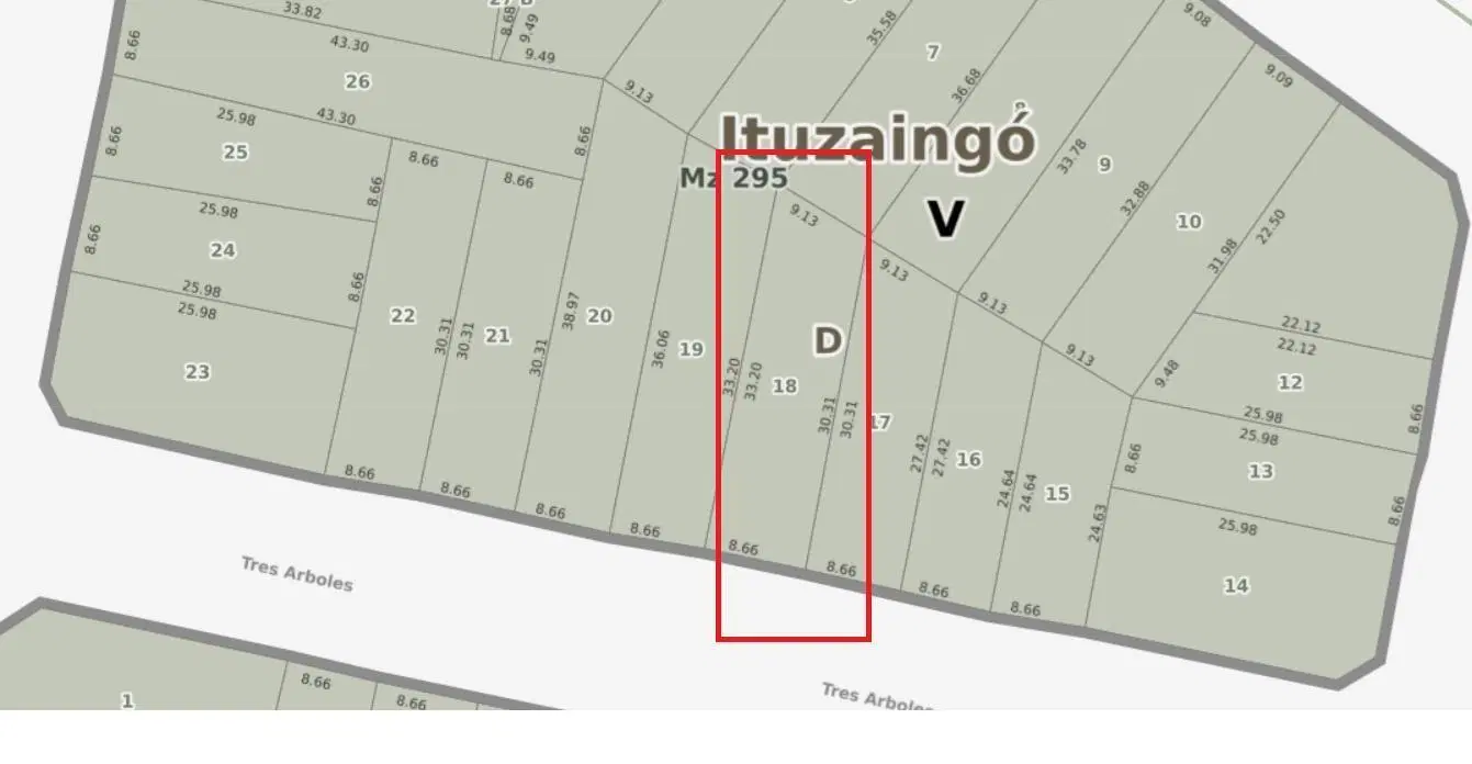 LOTE VENTA ITUZAINGO NORTE 1