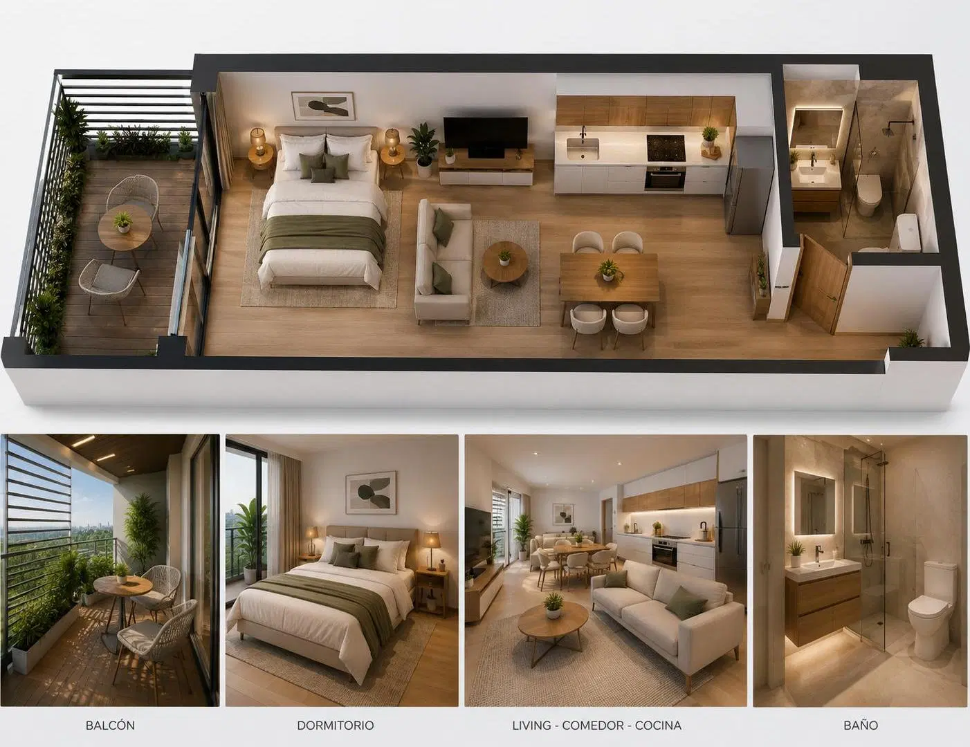 Venta departamento monoambiente a estrenar con full amenities en villa crespo 5