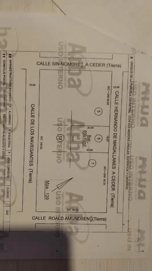LOTE 500M BARRIO SANTA ELENA 1