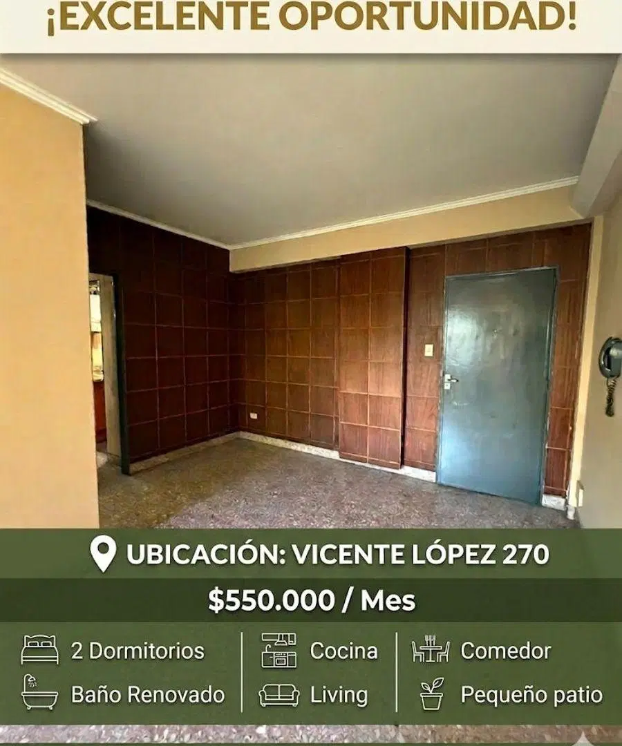 ALQUILER | DEPARTAMENTO | VICENTE LOPEZ 1