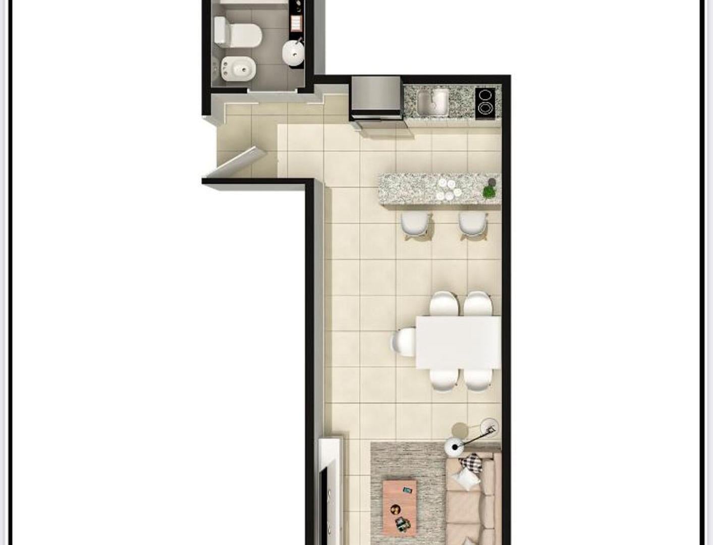 Foto de MONOAMBIENTE EN VENTA EN ALMAGRO DE POZO CON BALCON, imagen 4