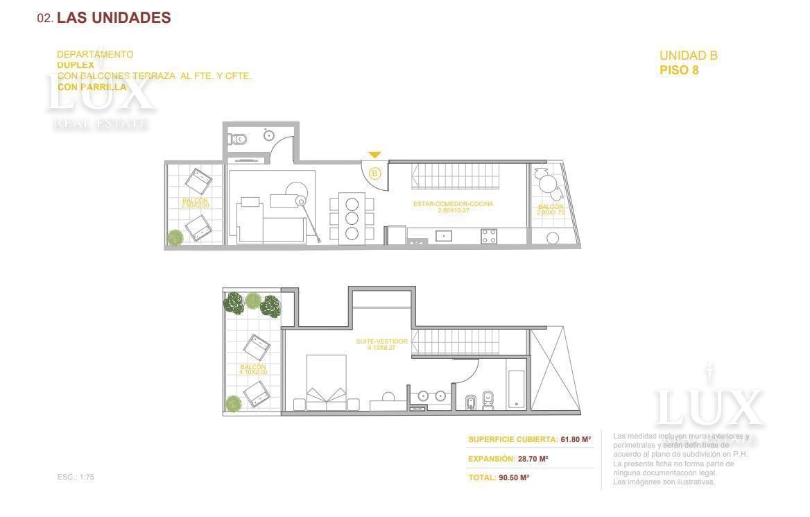 Duplex 2 ambientes en palermo