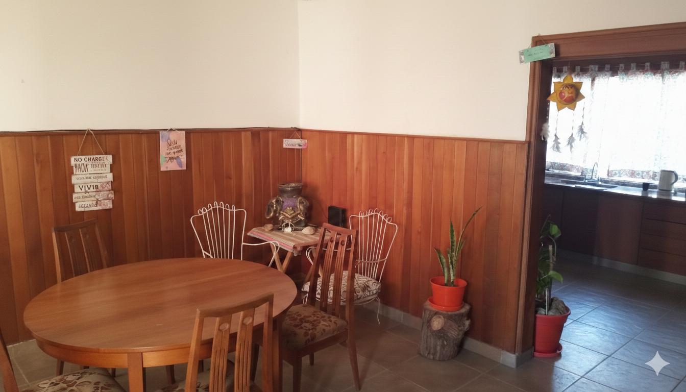 Casa de dos dormitorios, patio y cochera