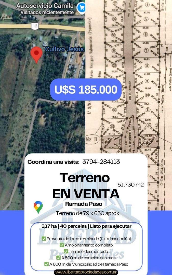 Amplio terreno de 5,17 ha con proyecto para loteo.