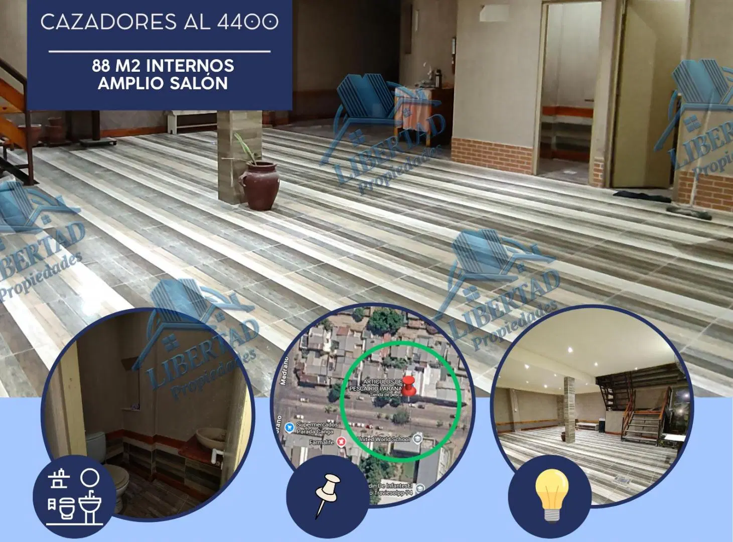 Alquilo local/salón interno amplio Z° Cazadores y Medrano 2