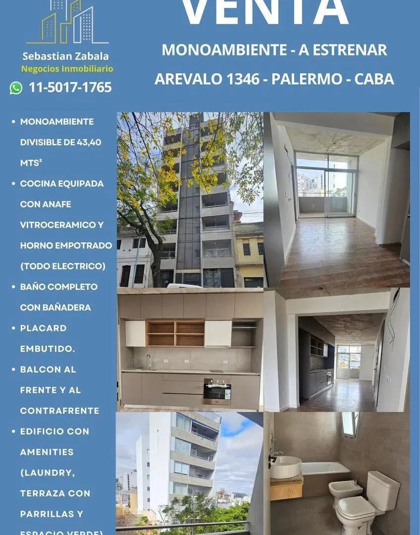 Monoambiente divisible a estrenar en venta 2