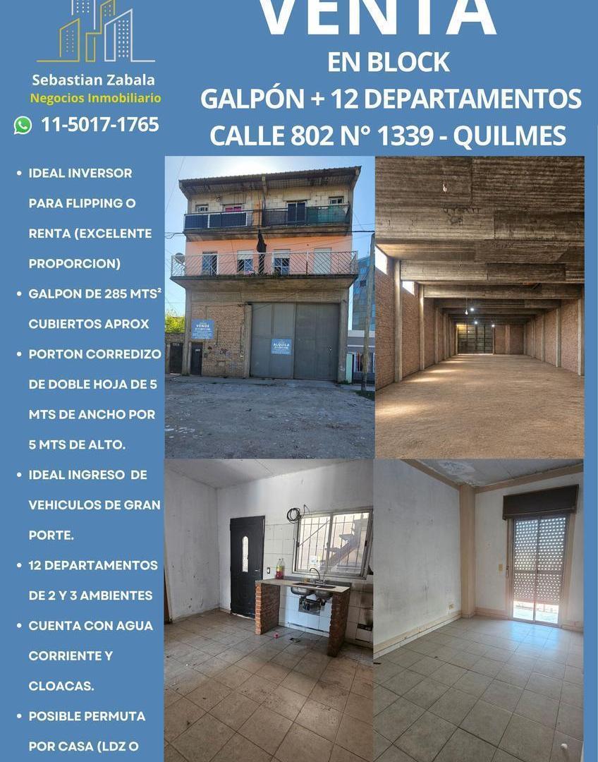 Foto de VENTA EN BLOCK GALPON CON 12 DEPARTAMENTOS, imagen 1