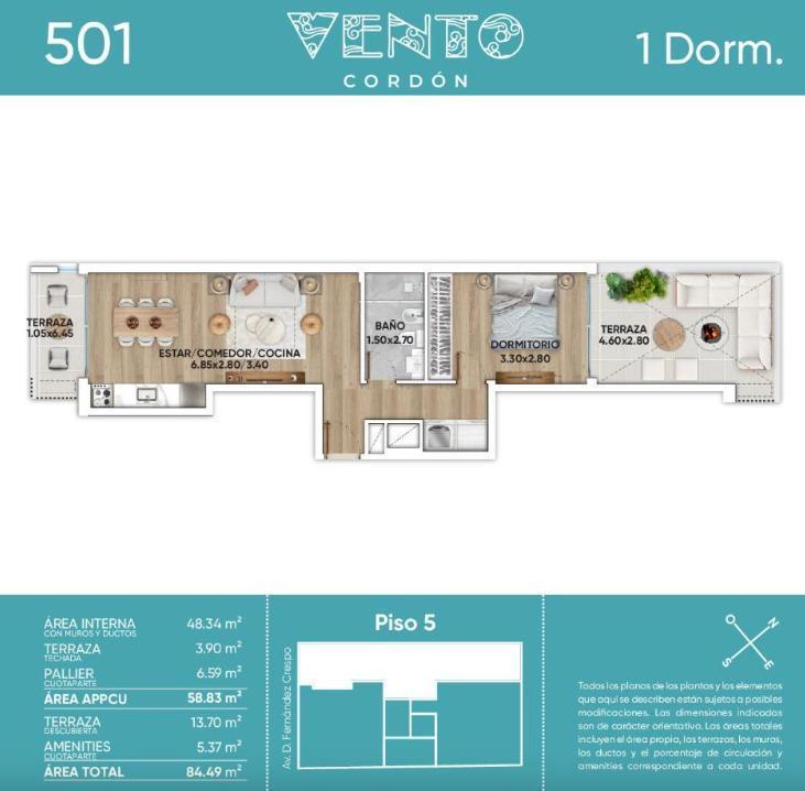 Venta Apartamento 1 Dormitorio
