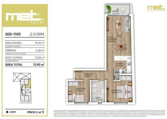 Venta Apartamento 2 Dormitorios en Cordon