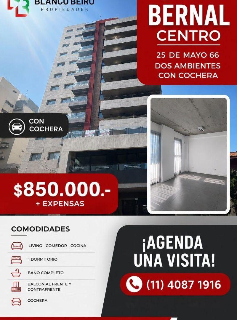 Alquiler - Departamento Dos Ambientes - Bernal Centro | 25 De Mayo 66