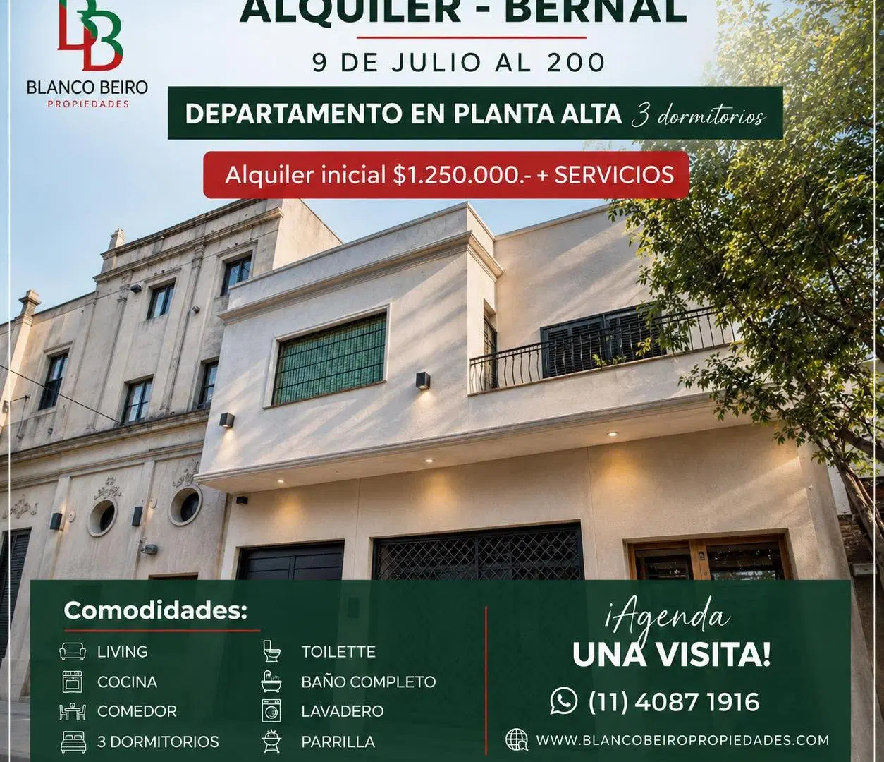 Departamento en alquiler – Planta Alta | Bernal Centro 2