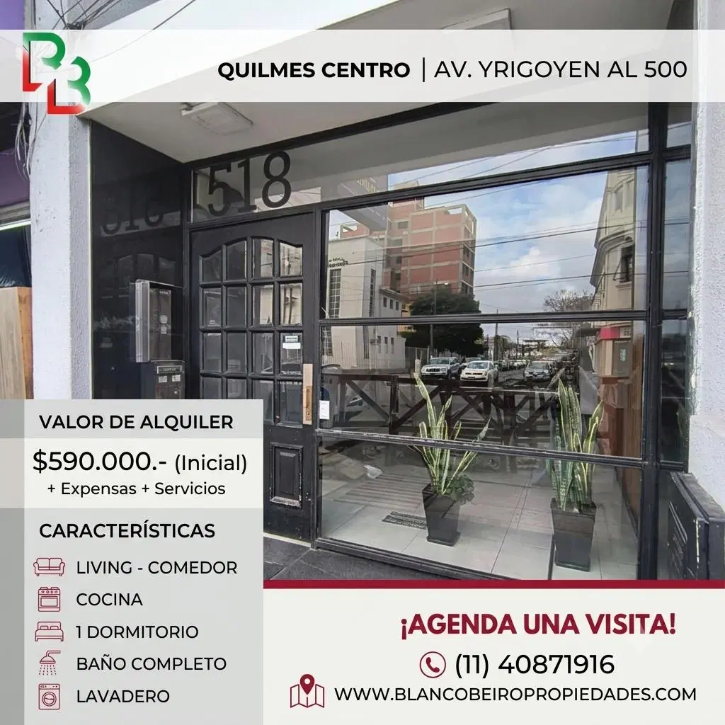 Alquiler Dos Ambientes Quilmes Centro 1
