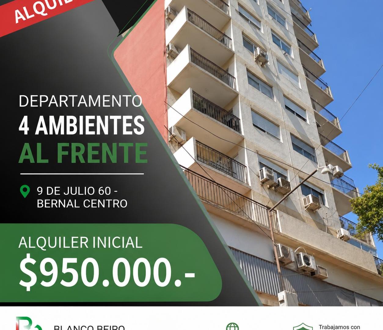 Departamento en alquiler – 3 dormitorios | Bernal Centro