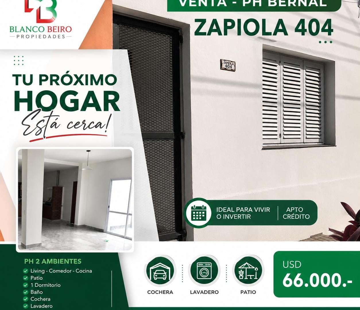 VENTA PH DOS AMBIENTES CON COCHERA