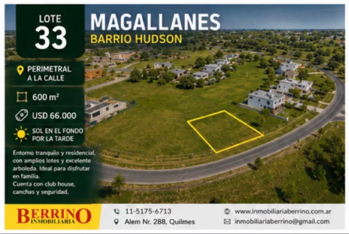 Barrio Magallanes - Pueblos del Plata - Hudson - Lote 1