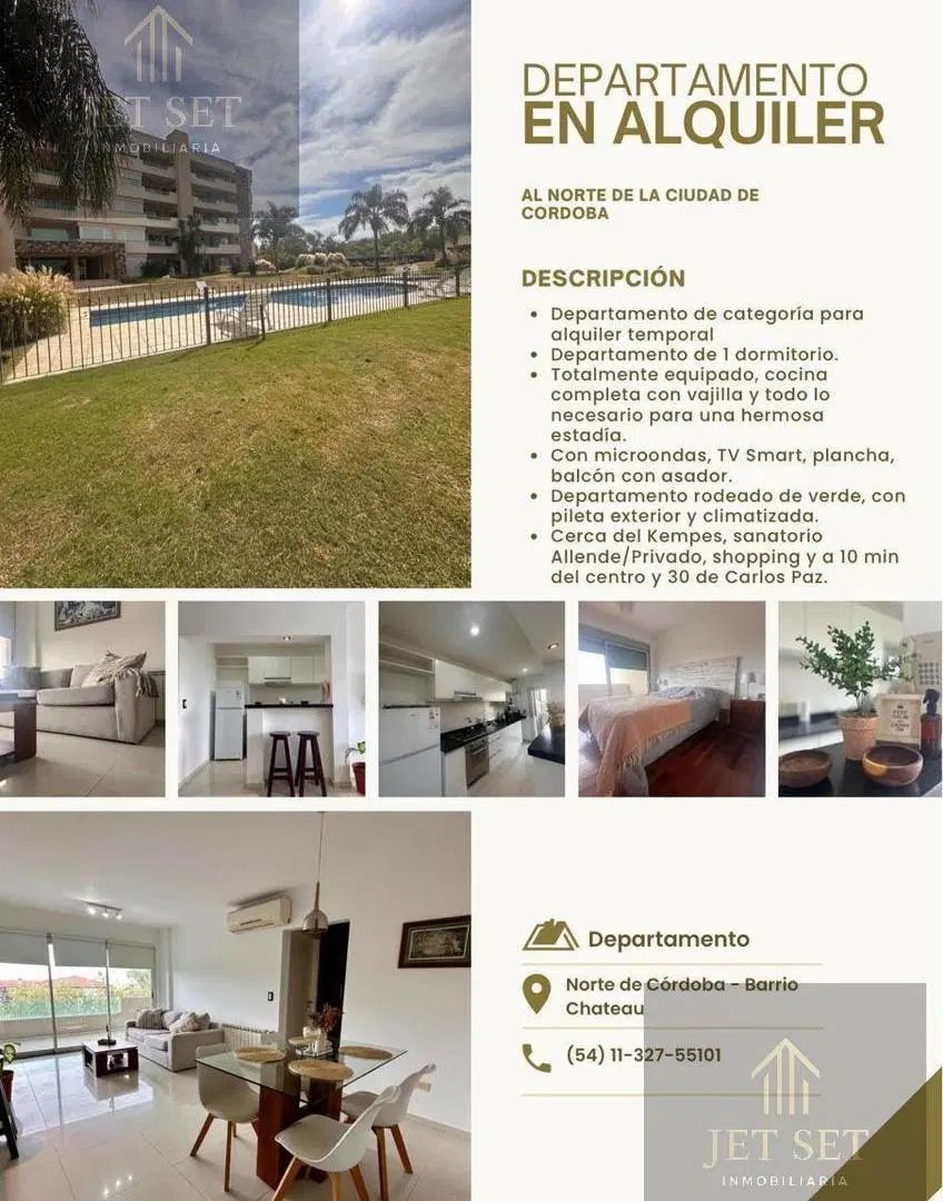 Alquiler  Dpto 1 dormitorio en MAI TEI Condominio Privado 5